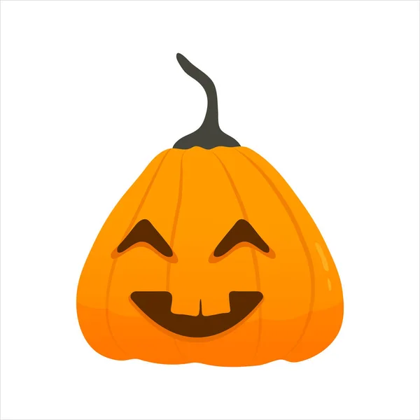 Halloween Décoration Citrouille Avec Visage Heureux Isolé Sur Fond Blanc — Image vectorielle