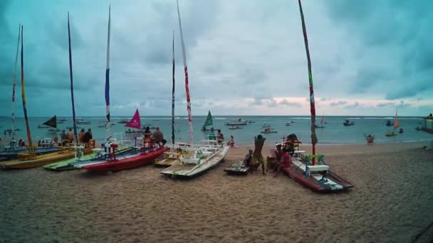 Ipojuca Brezilya Ekim 2021 Porto Galinhas Sahilinde Günbatımının Hızlandırılmış Videosu — Stok video