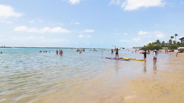 Ipojuca Brazil October 2021 People Muro Alto Beach Beach Surrounded — Stock Video