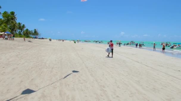 Maragogi Brasil Octubre 2021 Día Soleado Maragogi Caribe Brasileño Playa — Vídeo de stock