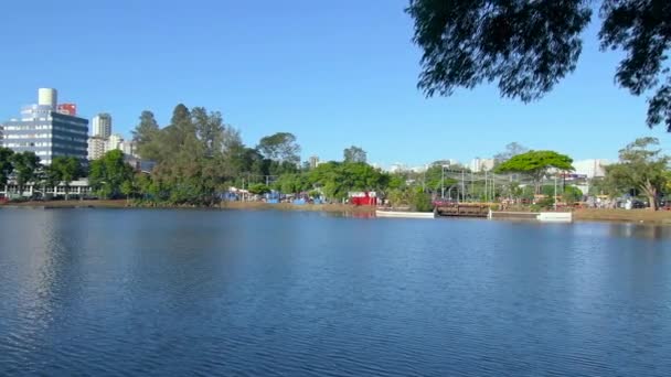 Parana Eyaletindeki Londrina Gölü Igapo Gölü Göle Higienopolis Bulvarı Bakın — Stok video