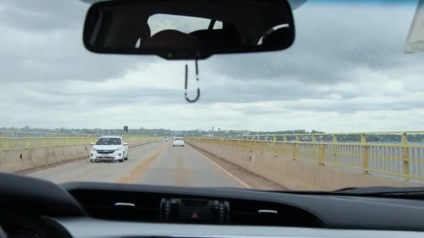 Bataguassu Brazil December 2021 Driving Helio Serejo Bridge Porto Novembro — Vídeo de stock