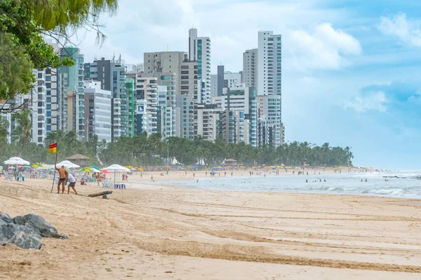 Recife Brazílie Října 2021 Pohled Pláž Boa Viagem Budovy Města — Stock fotografie