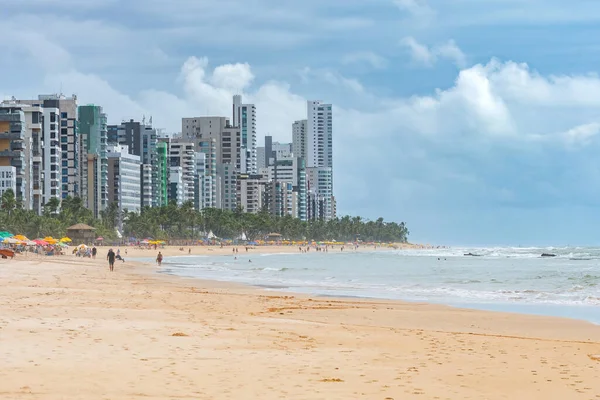 Beautiful Day Beach Boa Viagem Recife Pernambuco State Brazil People — Stock Photo, Image