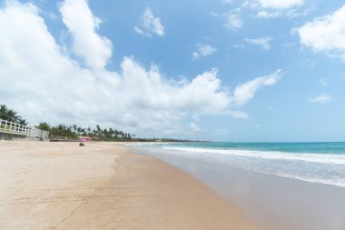 Cupe plajında güzel bir gün, Porto de Galinhas plajı, Ipojuca, beden eğitimi, Brezilya. Metin için alanı olan manzara.