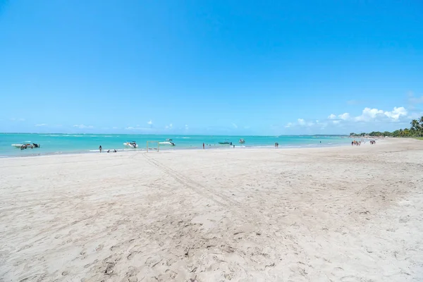Ampia Vista Sulla Spiaggia Barra Grande Maragogi Brasile Striscia Sabbia — Foto Stock