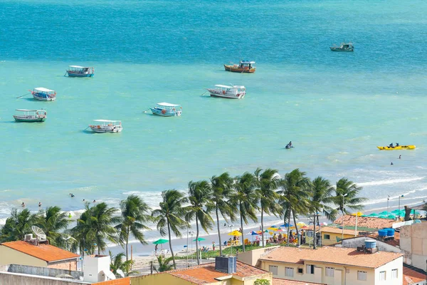 Maragogi Brazil October 2021 Aerial View Maragogi Beach Tourist Boats — Stock Photo, Image