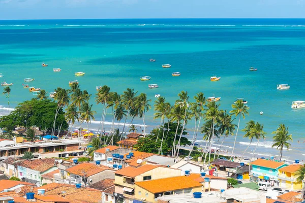 ブラジル マラゴギ 2021年10月17日 アラゴガス州の観光地であるマラゴギ市とマラゴギビーチの空の景色 — ストック写真