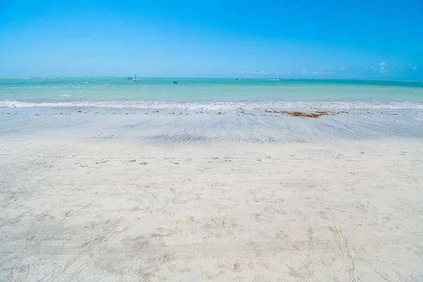 Vista Frontal Playa Maragogi Brasil Hermoso Día Cielo Azul Destino — Foto de Stock