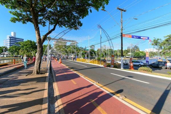 Londrina Brazilië December 2021 Uitzicht Avenida Higienopolis Tijdens Het Kerstseizoen — Stockfoto