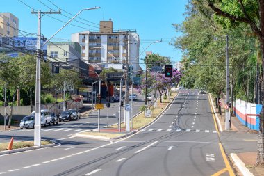 Londrina, PR, Brazil - 25 Aralık 2021: Avenida Higienopolis Bulvarı.