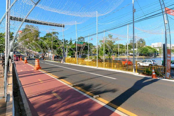 Londrina Brasil Diciembre 2021 Vista Avenida Higienopolis Durante Temporada Navidad — Foto de Stock