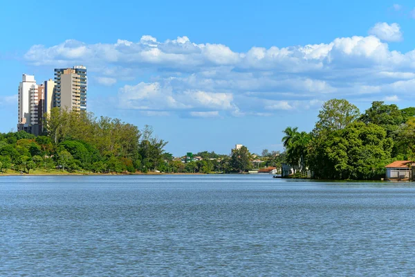 Igapo Gölü Manzarası Londrina Brezilya Güzel Şehir Gölü Kıyıların Etrafındaki — Stok fotoğraf