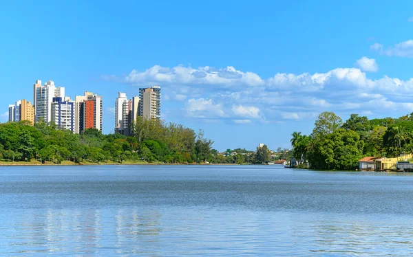 Paisagem Lago Igapo Londrina Brasil Lindo Lago Cidade Com Árvores — Fotografia de Stock