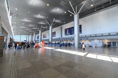 Porto Alegre, RS, Brazil - May 21, 2022: indoors of the International Airport Salgado Filho, POA.