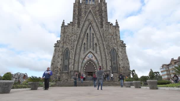 Canela Brazil May 2022 View Stone Cathedral Catedral Pedra Portuguese — ストック動画