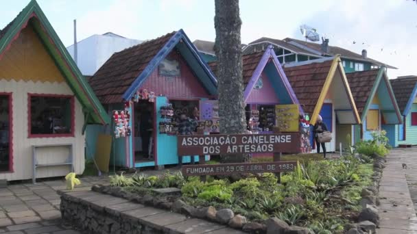 Canela Brazil May 2022 Handicraft Fair Canela Canelense Association Artisans — Vídeo de stock