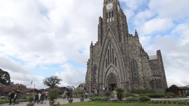 Canela Brazil May 2022 View Stone Cathedral Catedral Pedra Portuguese — Vídeo de stock