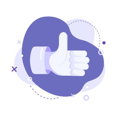 Baş parmağın düz vektör çizimi. Sosyal ağ simge ya da sembol konsepti gibi. Sosyal medya ve SMM, web sitesi, uygulama, afiş, broşür, iş ve reklam için.