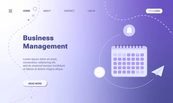İş zamanı yönetimi ya da konsept web afişi ya da iniş sayfası şablonu. Takvimin soyut arkaplanda sosyal medya simgeleriyle düz vektör illüstrasyonu.