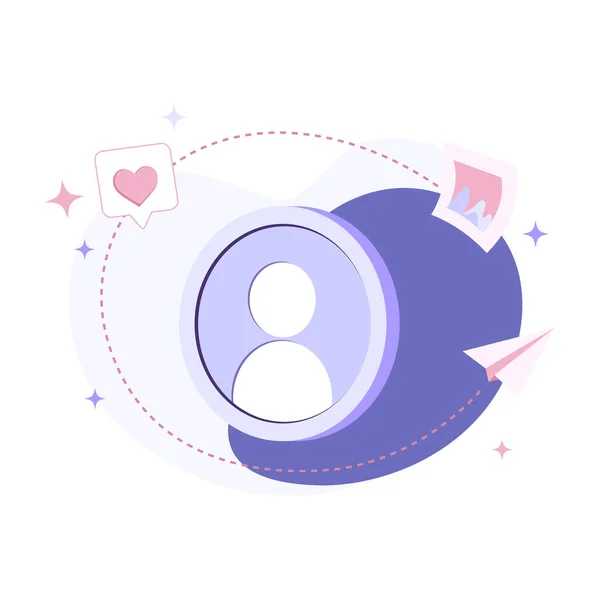 Kullanıcı profili simgesi. Soyut arka planda düz vektör illüstrasyon sosyal ağ avatarı. Koruma, kişisel bilgi ve hesap güvenli İnternet ve kimlik doğrulama güvenlik kavramları.