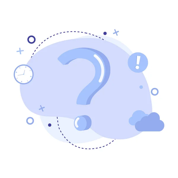 Soru işaretinin düz vektör çizimleri. Sıkça Sorulan Sorular, SSS, soru sorun ve çevrimiçi destek merkezi, webinar veya çevrimiçi eğitim konsepti için yanıtlar alın