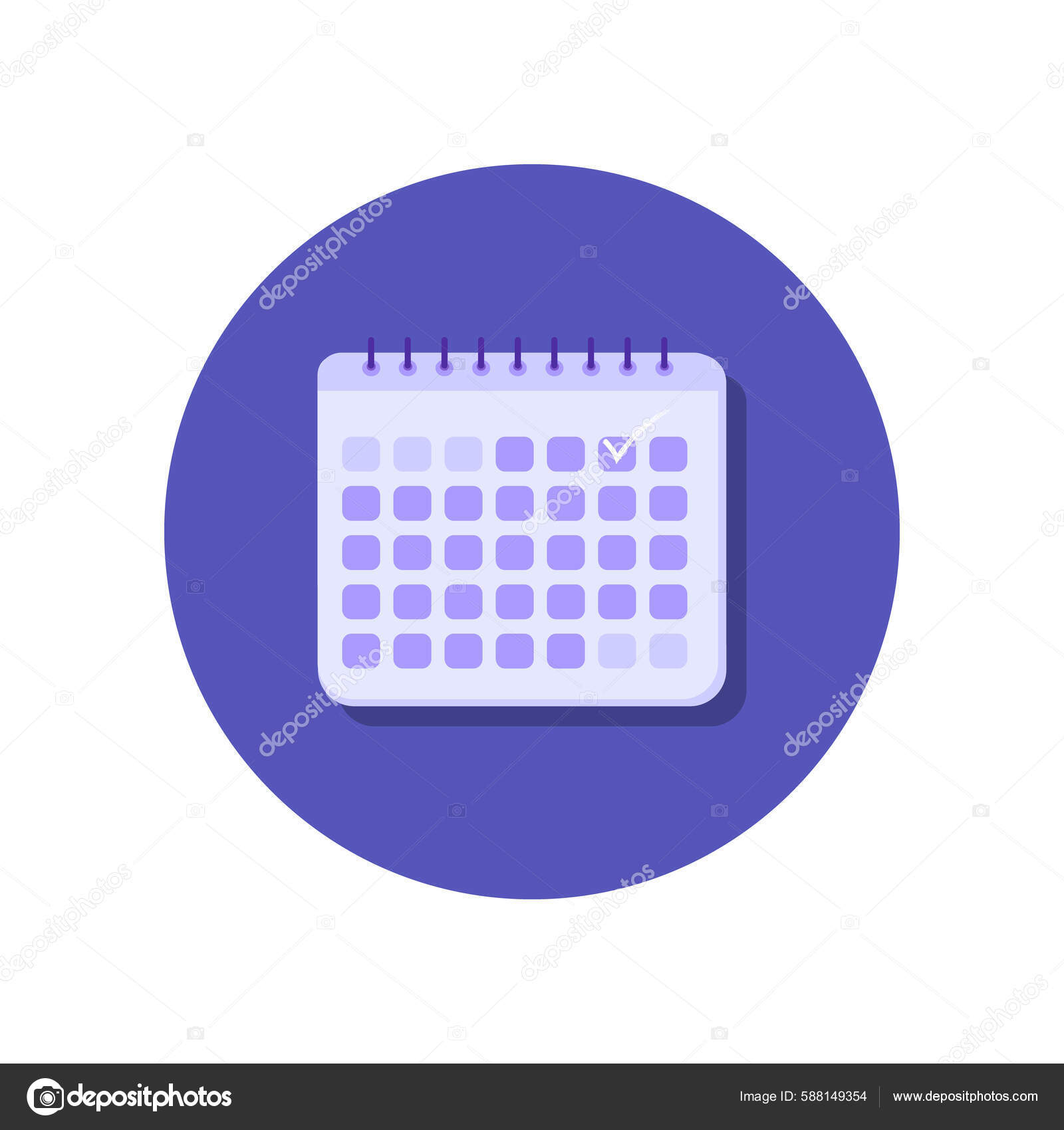 Calendar Icon Flat Vector Illustration Isolated Blue Background Can Used Stock Vector Image By C Avifors