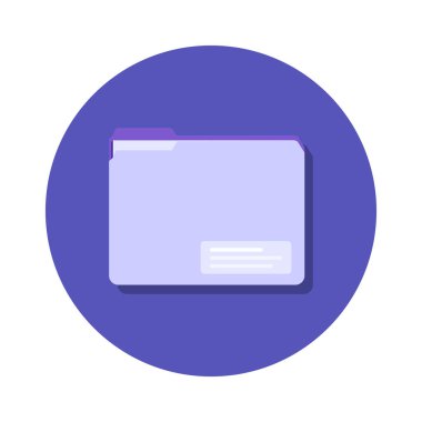 Dosya dizini düz vektör illüstrasyonu mavi arkaplanda izole edildi. Dosya yönetimi araçları servisi veya bulut depolama, sosyal medya, web sitesi, uygulama, afiş veya el ilanı kavramı