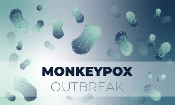 Vector Illustration Monkeypox Virus Cells Outbreak Medical Banner Monkeypox Virus — Stock vektor