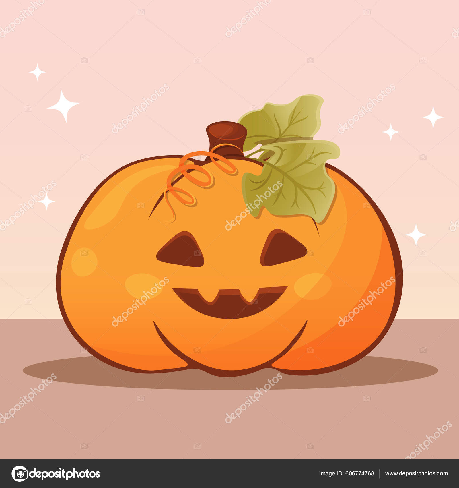 Conjunto De Abóboras Para O Halloween Com Sorriso De Alegria
