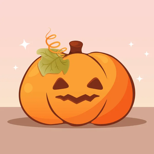 Querida Abóbora Dia Das Bruxas Símbolo Principal Feriado Halloween Feliz — Vetor de Stock