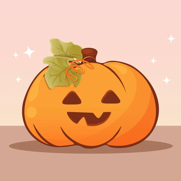Das Hauptsymbol Des Happy Halloween Feiertags Niedlicher Halloween Kürbis Orangefarbener — Stockvektor