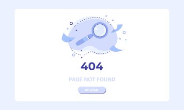 Sayfa pankart şablonu bulunamadı. 404 hatalı web sayfası için tasarım şablonu. Büyüteç simgesinin düz çizimi