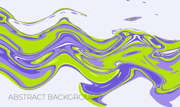 Abstract Fluid Painting Background Liquid Marbling Paint Effect Toxic Green — Stock Vector