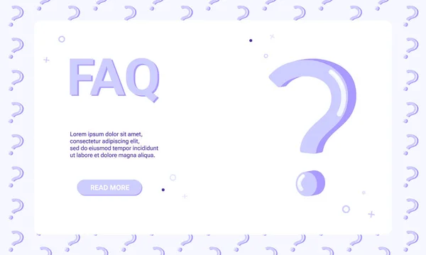 Faq Page Template Frequently Asked Question Banner User Support Web — Stock Vector