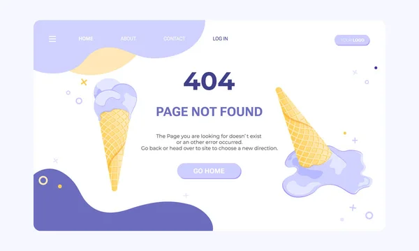 Nie Znaleziono Szablonu Banera Strona Internetowa Błędem 404 Płaska Ilustracja — Wektor stockowy