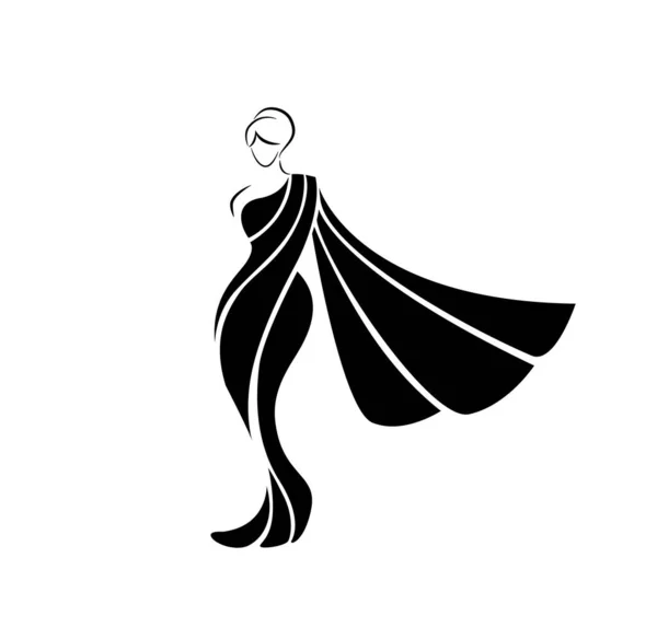 Femme Figure Avec Saree Vecteur — Image vectorielle