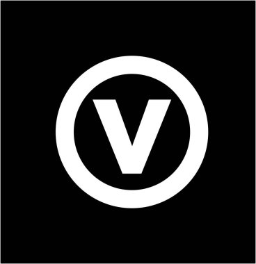 Yuvarlak 'V' harfi. V şirketi monogramı.