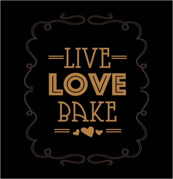 Klistermärke Med Texten Live Love Bake — Stock vektor
