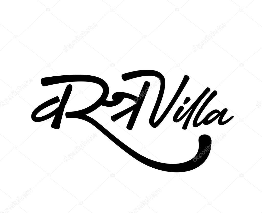 Vastra villa writtehn in hindi and english text. Vastra villa clothing brand logo.