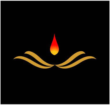 Altın diya ikonu. diwali altın diya vektörü.