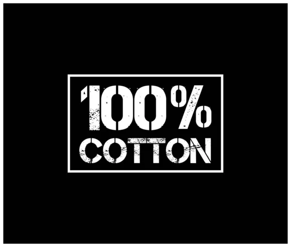 Vettore Timbro 100 Cotone 100 Cotone — Vettoriale Stock