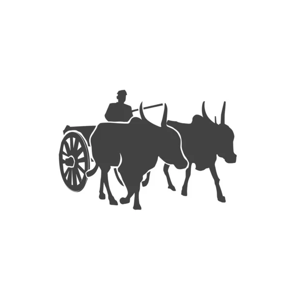 Bullock Cart Vector Bailgadi Vector — Stock Vector