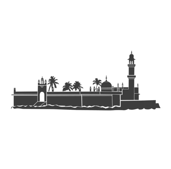 Vektorová Forma Haji Ali Dargah Haji Ali Dargah Mešita Dargah — Stockový vektor