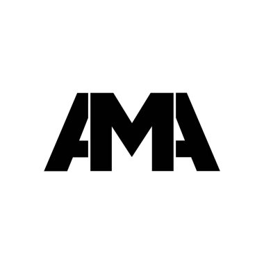 'AMA' şirkete ait ilk harfler. AMA tipografi logosu.