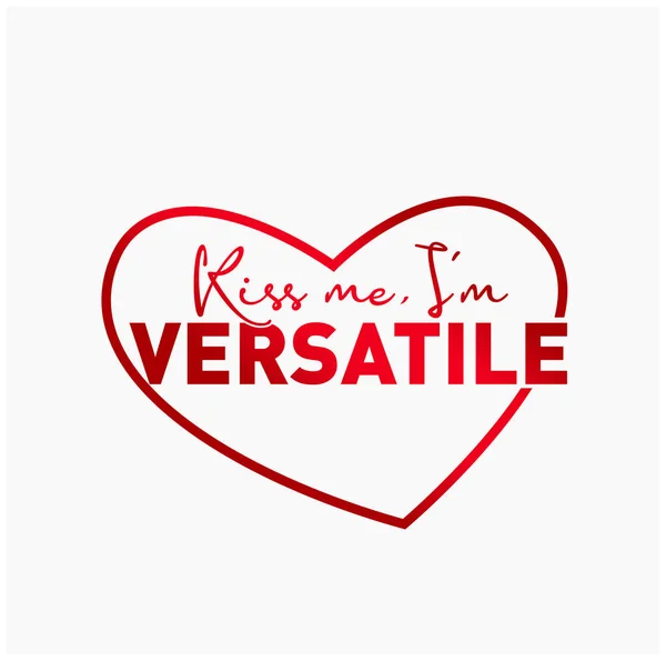 Bésame Soy Tipografía Versátil Corazón Beso Versátil — Vector de stock