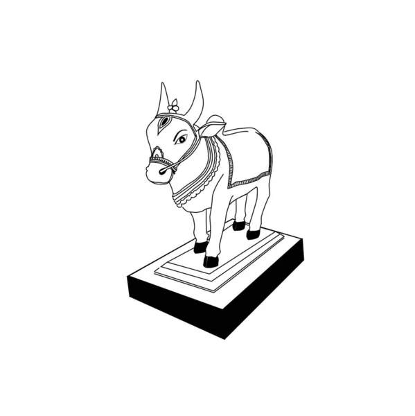 Toro Madera Pequeño Juguete Ilustración — Vector de stock
