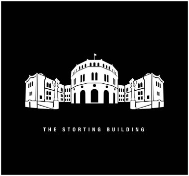 Norveç Hikaye ikonu. Norveç parlamento vektör illüstrasyonu.