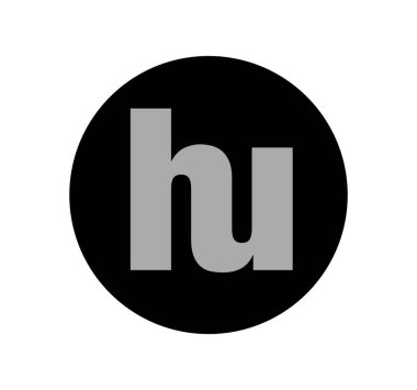HU şirketinin ilk harfleri baş harfler. HU marka simgesi.
