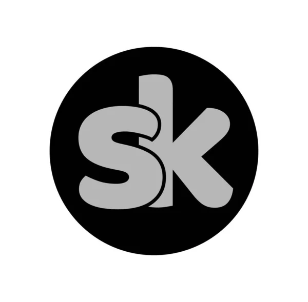 Sk社名は頭文字の文字モノグラム Skアイコン — ストックベクタ